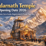 Kedarnath Temple Opening Date 2026 with Himalayan mountains and pilgrims during Char Dham Yatra