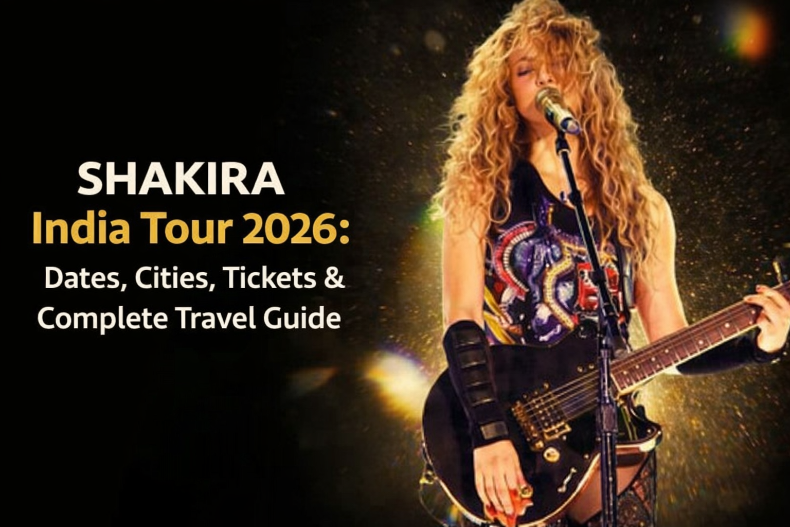 Shakira India Tour 2026 concert poster with tour dates and cities